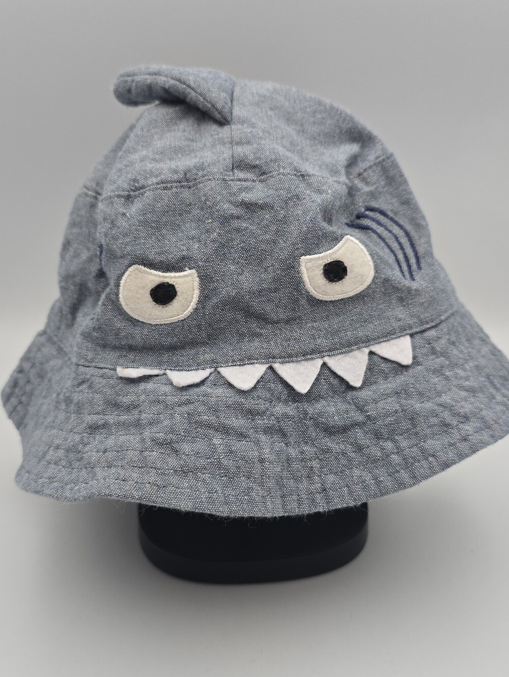 Jerague Boys Shark Face Cotton Sun Bucket Hat 54cm